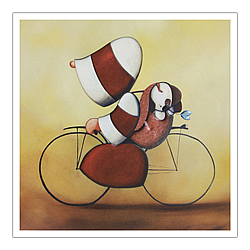 Hoodie On Bicycle With Dog On Back Card Hoodie On Bicycle With Dog On Back Card