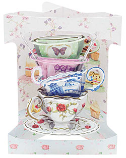 Stack Of Teacups Card Stack Of Teacups Card