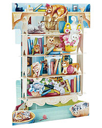 Cats On Bookshelves Card