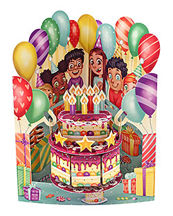 Birthday Cake & Balloons Card Birthday Cake & Balloons Card