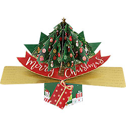 3D  Pop Up Greeting Card by Second Nature SN-POP-X-047 POINSETTIA 