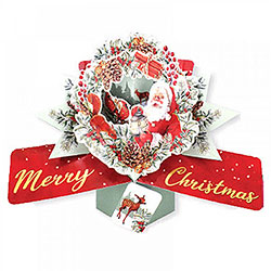 Santa In Wreath Card