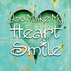 You Make My Heart Smile (Turquoise Heart) Greeting Card You Make My Heart Smile (Turquoise Heart) Greeting Card