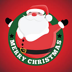 Circle Santa Greeting Card Circle Santa Greeting Card