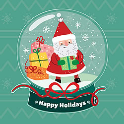 Santa Snowglobe Greeting Card Santa Snowglobe Greeting Card