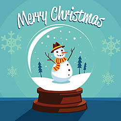 Snowman Snowglobe Greeting Card