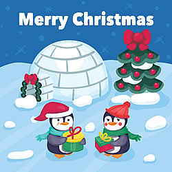 Igloo Penguins Greeting Card Igloo Penguins Greeting Card