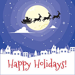 Santa Sleigh Silhouette Greeting Card Santa Sleigh Silhouette Greeting Card