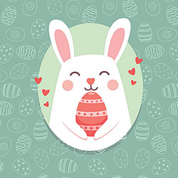 Pink & Green Easter Bunny Greeting Card Pink & Green Easter Bunny Greeting Card