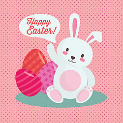Pink Easter Bunny Greeting Card Pink Easter Bunny Greeting Card