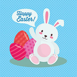 Blue Easter Bunny Greeting Card Blue Easter Bunny Greeting Card
