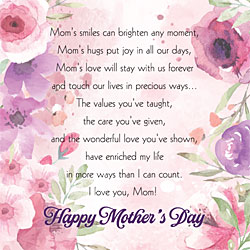 Happy Mother's Day With Verse Card Happy Mother's Day With Verse Card