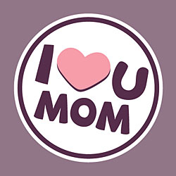 I Love You Mom Card (Purple & Pink) I Love You Mom Card (Purple & Pink)