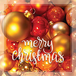 Merry Christmas Card (Gold Ornaments) Merry Christmas Card (Gold Ornaments)