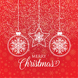 Merry Christmas Card (Three White Ornaments) Merry Christmas Card (Three White Ornaments)