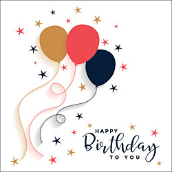 Happy Birthday To You Card (Three Balloons)