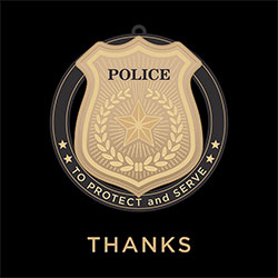 Police Ornament Thanks Greeting Card