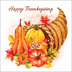 Happy Thanksgiving Cornucopia Card