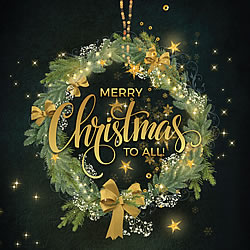 Green And Gold Wreath Card Green And Gold Wreath Card