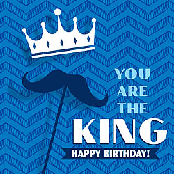 Crown & Mustache Birthday Card