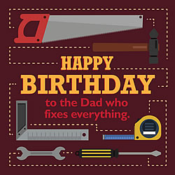 Tools Dad Birthday Card Tools Dad Birthday Card