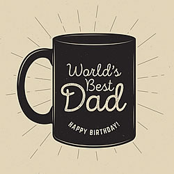 World's Best Dad Coffee Mug Birthday Card World's Best Dad Coffee Mug Birthday Card
