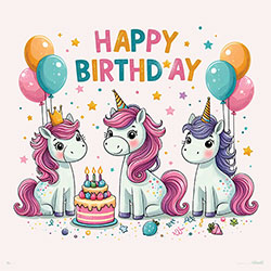 Happy Birthday Card (Unicorns) Happy Birthday Card (Unicorns)