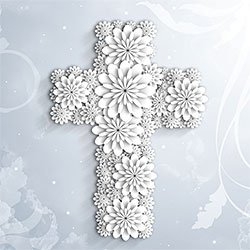 Flower Cross Greeting Card Flower Cross Greeting Card