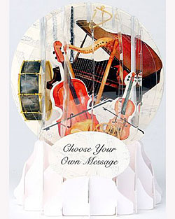 Classical Music Snow Globe Greeting (Medium, 5") Classical Music Snow Globe Greeting (Medium, 5")