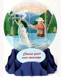 Fishing Snow Globe Greeting (Medium, 5") Fishing Snow Globe Greeting (Medium, 5")
