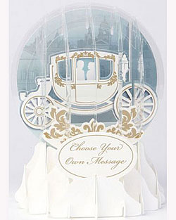 Wedding Carriage Snow Globe Greeting (Medium, 5")