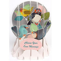 Birch Tree Birds Snow Globe Greeting (Medium, 5") Birch Tree Birds Snow Globe Greeting (Medium, 5")