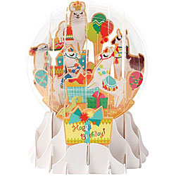 Llama Snow Globe Greeting (Medium, 5") Llama Snow Globe Greeting (Medium, 5")