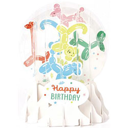 Animal Balloons Snow Globe Greeting (Medium, 5") Animal Balloons Snow Globe Greeting (Medium, 5")