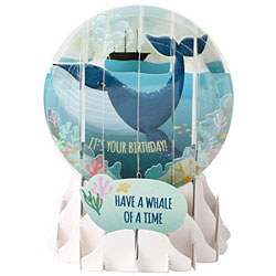 Whale Snow Globe Greeting (Medium, 5") Whale Snow Globe Greeting (Medium, 5")