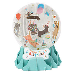 Birthday Dogs Snow Globe Greeting (Medium, 5") Birthday Dogs Snow Globe Greeting (Medium, 5")