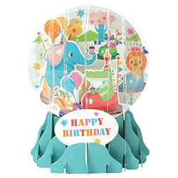 Bumper Cars Snow Globe Greeting (Medium, 5") Bumper Cars Snow Globe Greeting (Medium, 5")