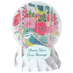 Bird & Flower Bouquet Snow Globe Greeting (Medium, 5") Bird & Flower Bouquet Snow Globe Greeting (Medium, 5")