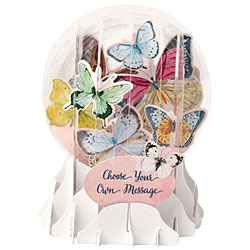 Butterflies Snow Globe Greeting (Medium, 5") Butterflies Snow Globe Greeting (Medium, 5")