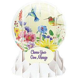 Hummingbird Snow Globe Greeting (Medium, 5") Hummingbird Snow Globe Greeting (Medium, 5")