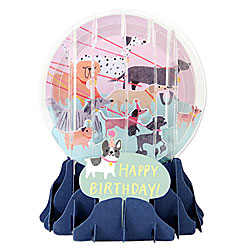 Dog Walker Snow Globe Greeting (Medium, 5") Dog Walker Snow Globe Greeting (Medium, 5")