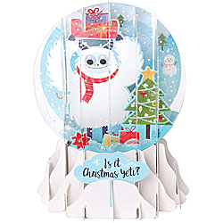 Presents Yeti Snow Globe Greeting (Medium, 5")