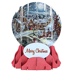 CHRISTMAS DOGS 3D Pop Up Snow Globe Greetings Christmas Card UP-WP-SGM-003 