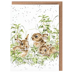 Spring Hares Card (Baby Bunnies)