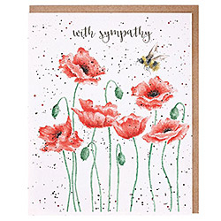Poppies & Bee Card