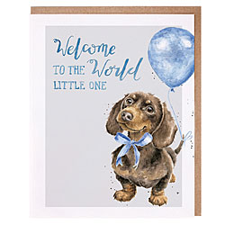 Precious Little One Card (Dachshund) [Blue]