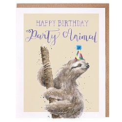 Party Animal Card (Sloth)