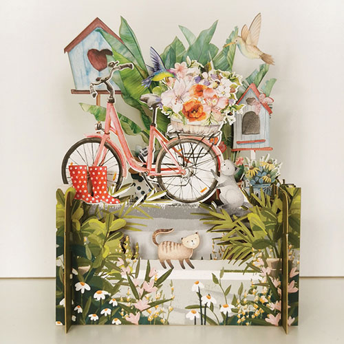 Bike & Bird House Card - Click Image to Close