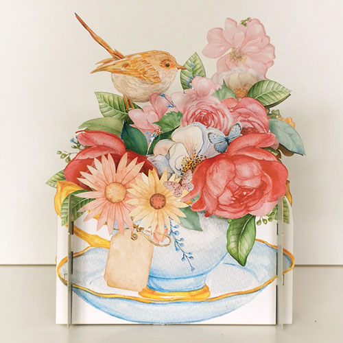 Flowers In A Teacup Card - Click Image to Close
