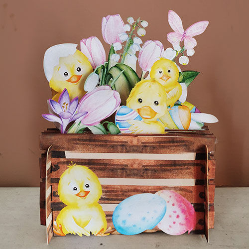 Chicks In A Basket Card - Click Image to Close